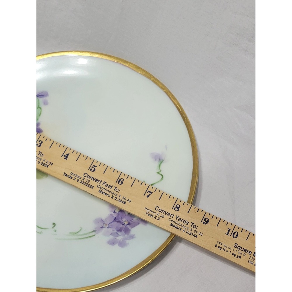 Thomas Sevres Bavaria Porcelain Floral Plate Gold Trim ~8 in Round Decorative - Picture 4 of 10